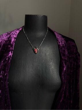 Aurora Opal quartz doublet snake necklace pendant gothic boho witchy jewelry